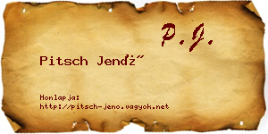 Pitsch Jenő névjegykártya